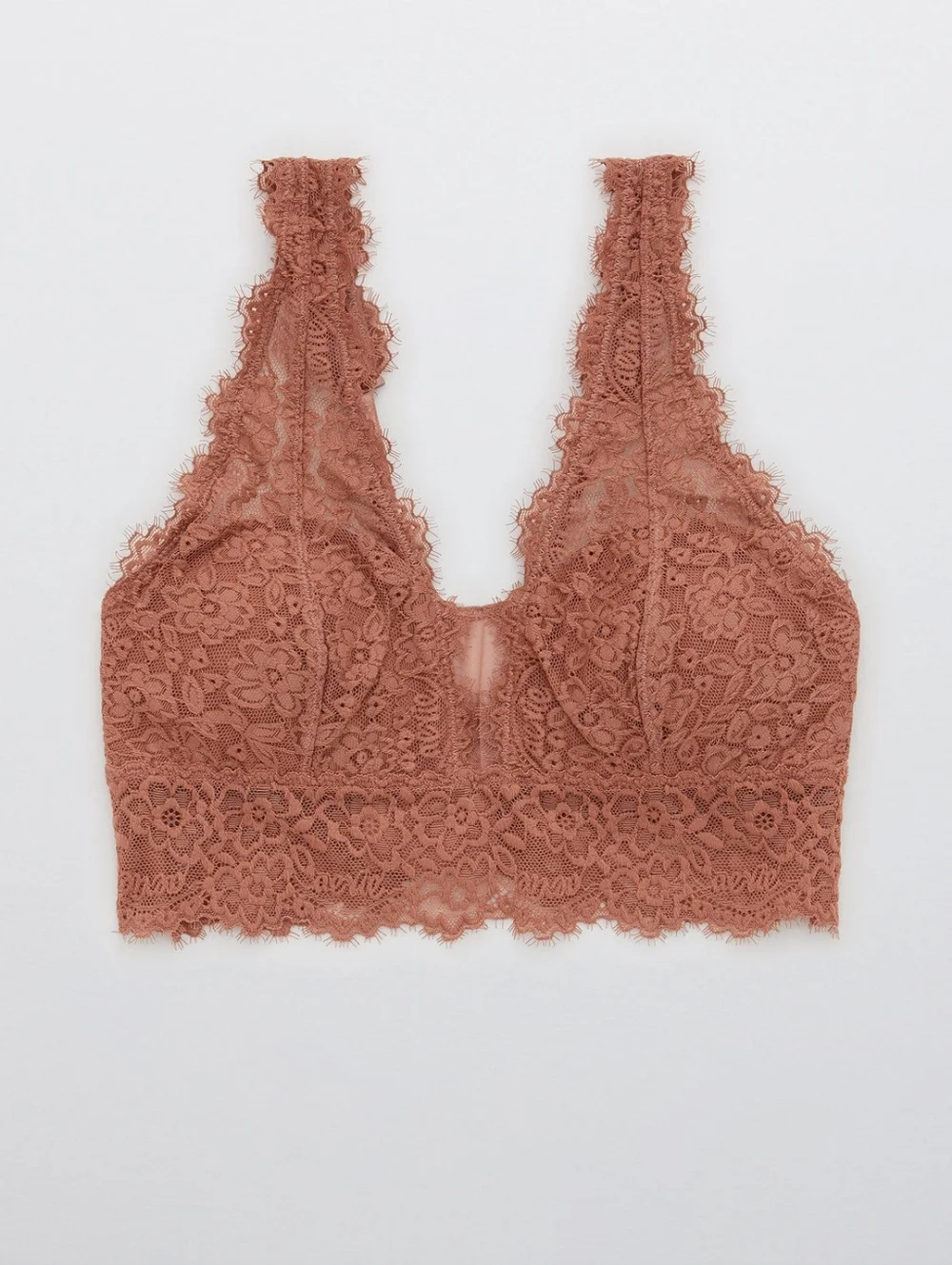 AERIE💫Eyelash Lace Padded Plunge Bralette SIZE M